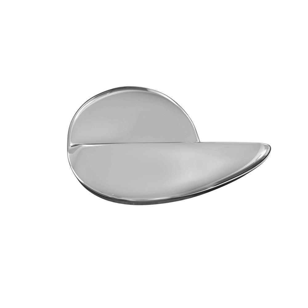 Left single flush lever in polished chrome for toilet replacement parts.