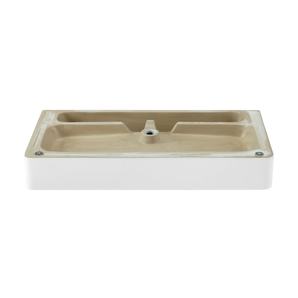 Carre 36" Console Sink White Basin Chrome Legs with 8" Widespread Holes