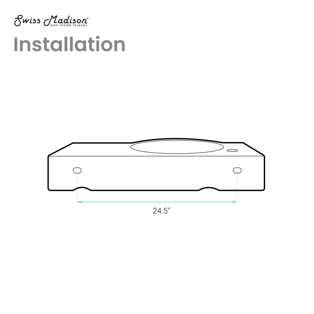 Chateau 30" Left Side Faucet Wall-Mount Bathroom Sink