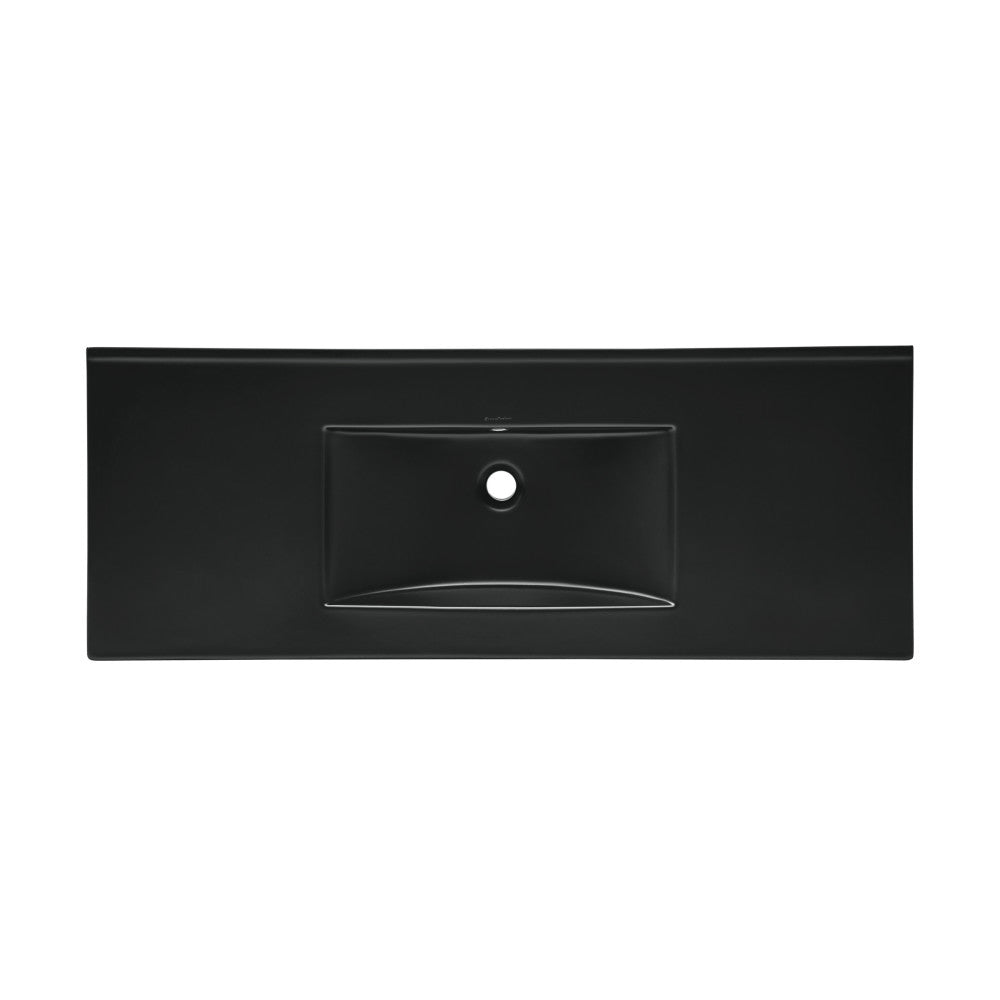 48" Zero Hole Vanity Sink Top in Glossy Black