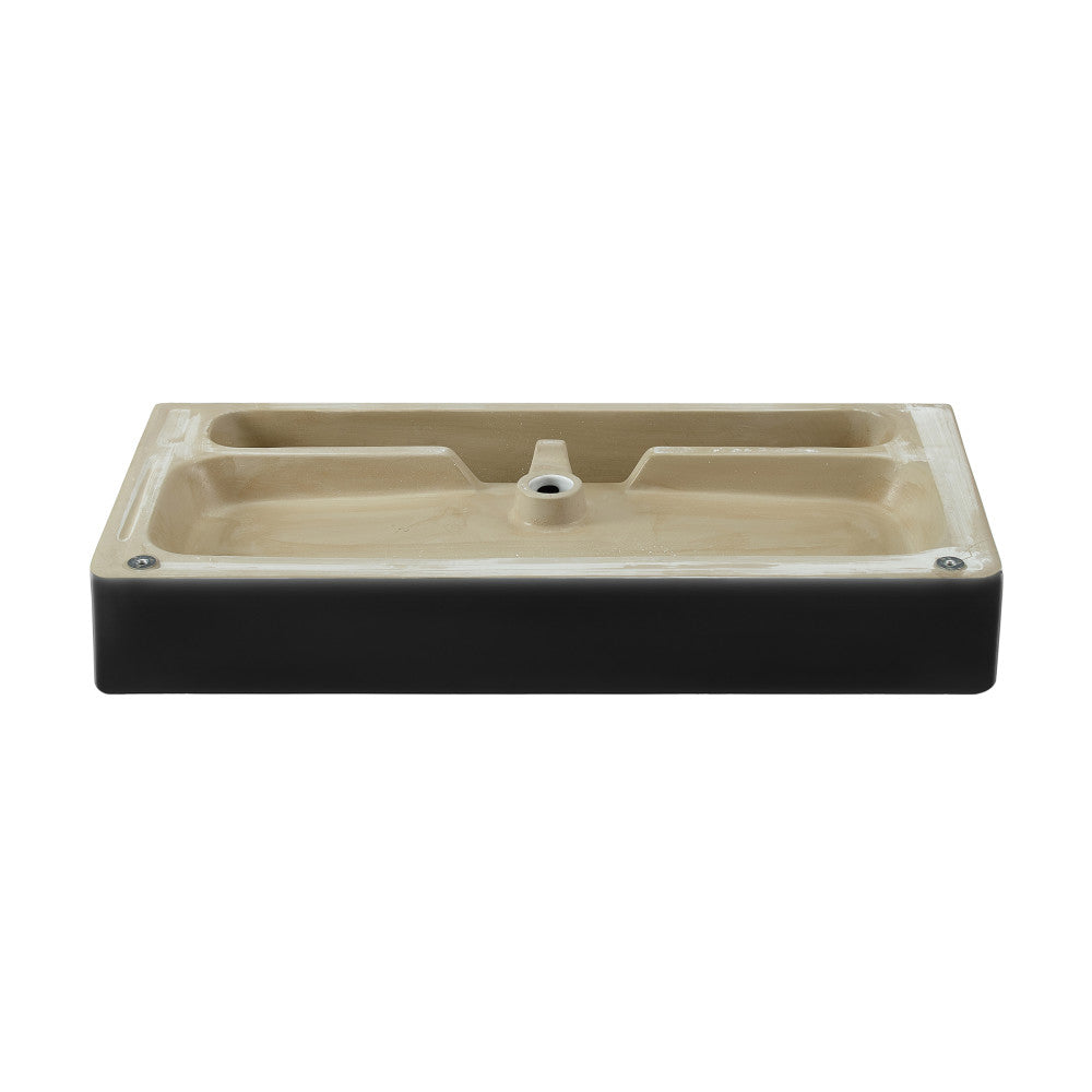 Carre 36" Rectangle Wall-Mount Bathroom Sink in Matte Black