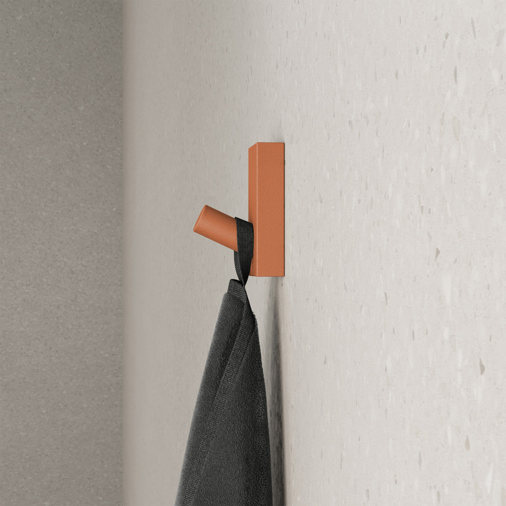 Monaco Concrete Bathroom Robe Hook in Terracotta