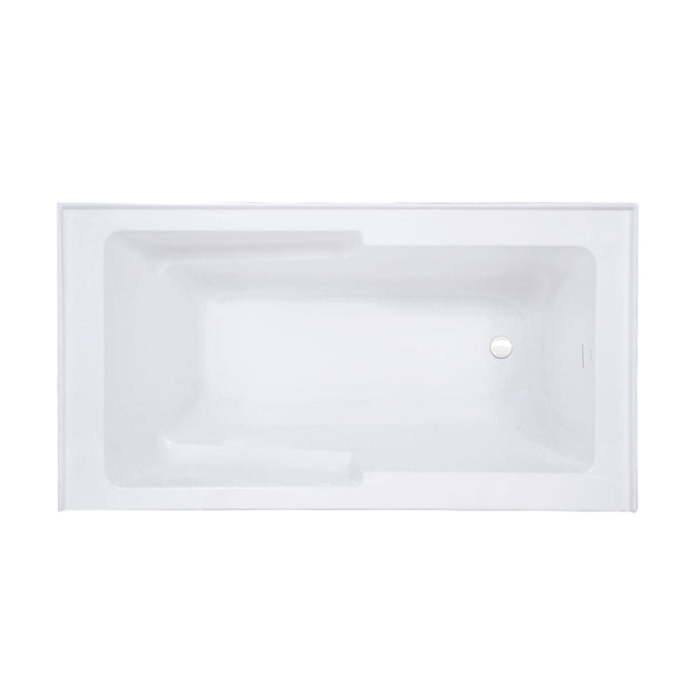 Voltaire 60 x 30 Skirted Right Drain Soaking Apron Bathtub in Glossy White with Integrated Overflow and Armrest, Drain Included