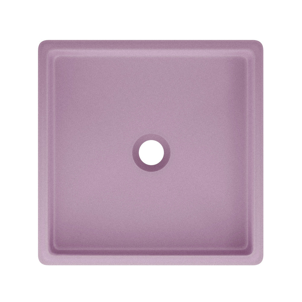 Lisse 15.5" Concrete Square Vessel Sink in Matte Lavender