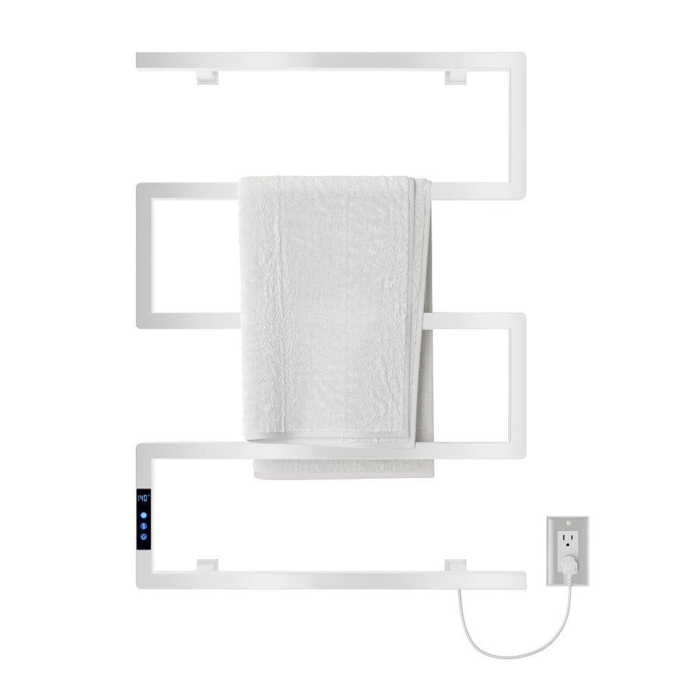 Voltaire 5-Bar Electric Towel Warmer in Matte White