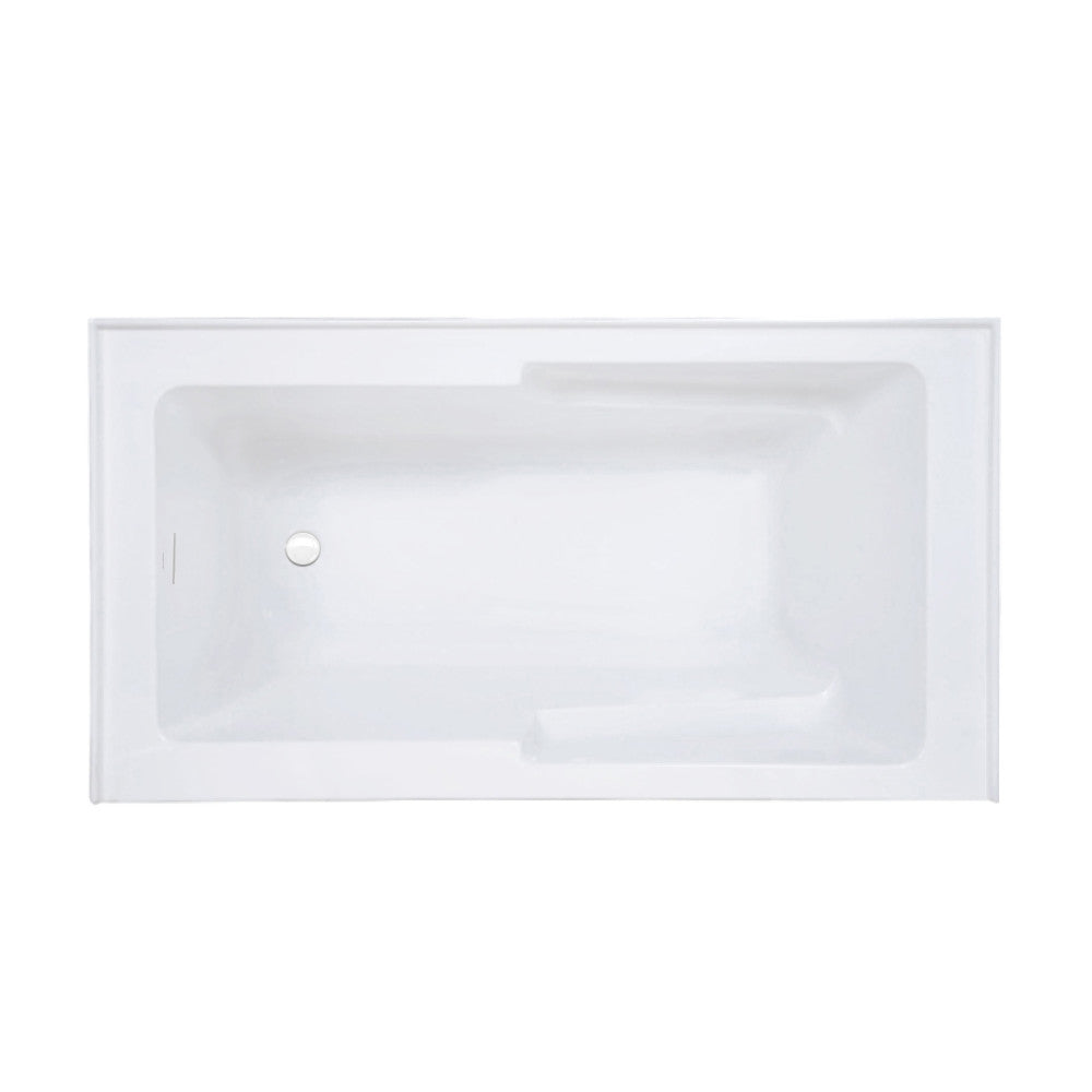 Voltaire 60 x 32 Skirted Left Drain Soaking Apron Bathtub in Glossy White with Integrated Overflow and Armrest, Drain Included