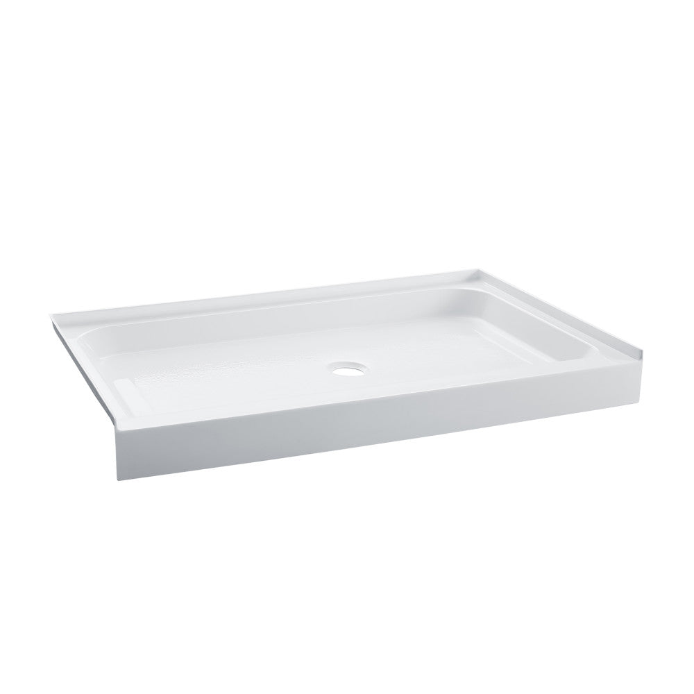 Voltaire 48" x 36" Acrylic White, Single-Threshold, Center Drain, Shower Base
