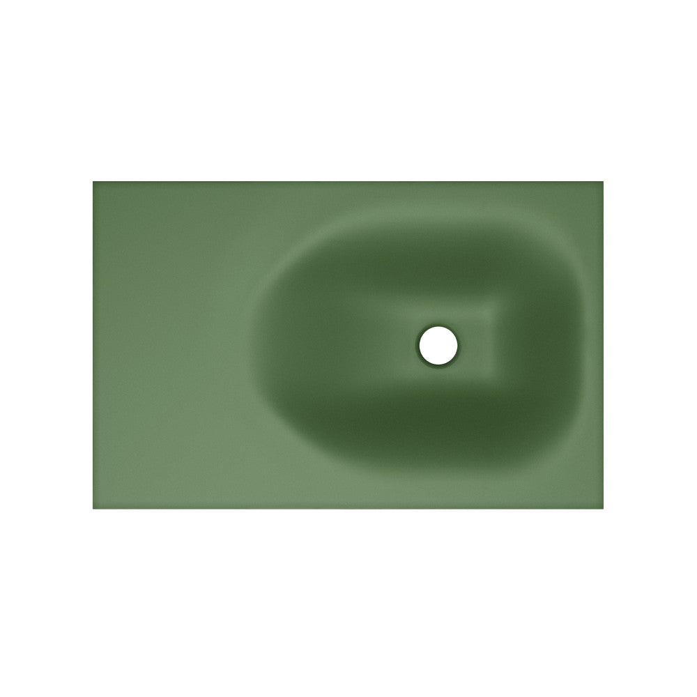 Lisse 24" Rectangle Concrete Wall-Mount Bathroom Sink in Royal Green with Matte Black Frame