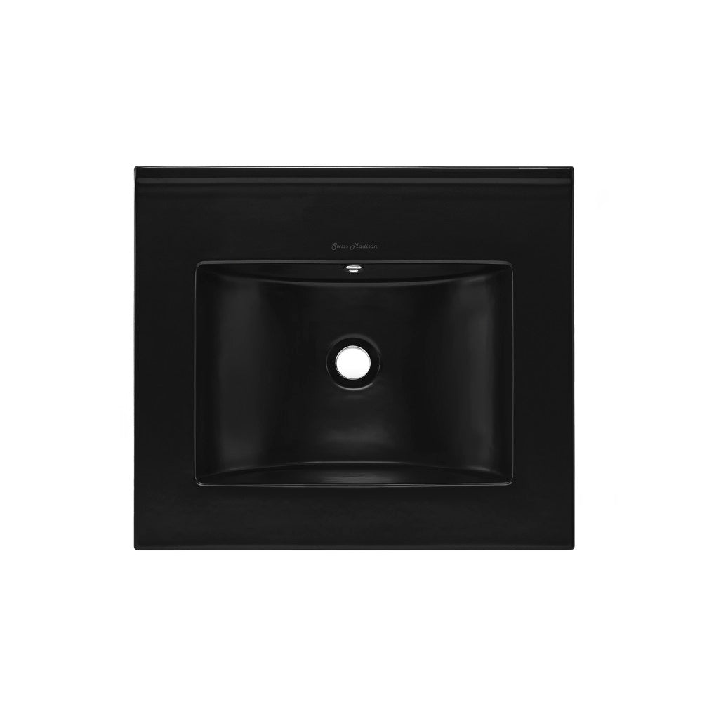 18" Zero Hole Vanity Sink Top in Matte Black