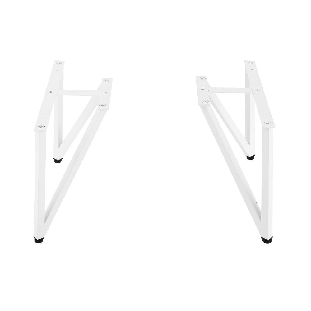 Matte white Annecy vanity legs, freestanding support frame, replacement part.