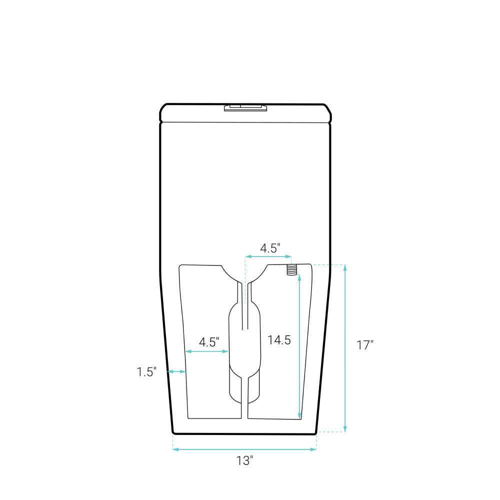 Concorde One-Piece 12" Rough-in 1.1/1.6 GPF Dual Top Flush Square Toilet in Matte Black