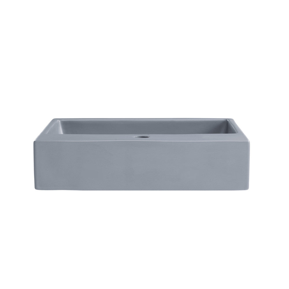Claire 20" Rectangle Ceramic Vessel Sink in Matte Gray