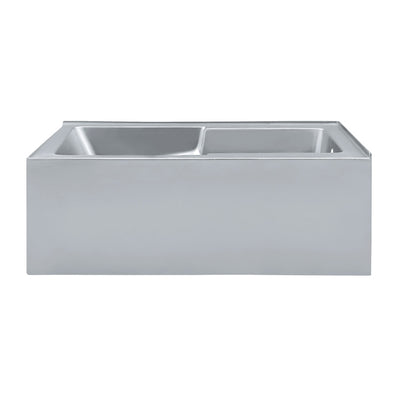 Voltaire 60 x 32 Right Drain Soaking Alcove Corner Apron Bathtub in Glossy Gray