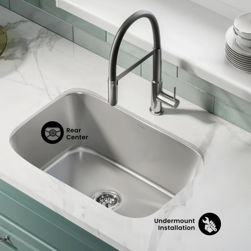 Toulouse 27 x 18 Stainless Steel, Single Basin, Undermount Kitchen Sink