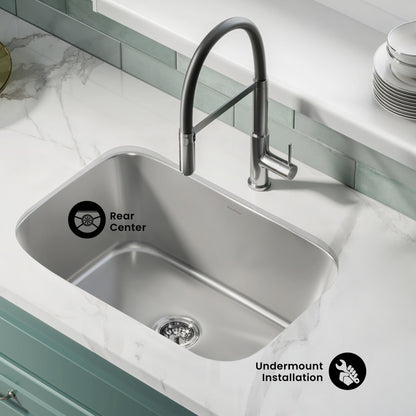 Toulouse 27 x 18 Stainless Steel, Single Basin, Undermount Kitchen Sink