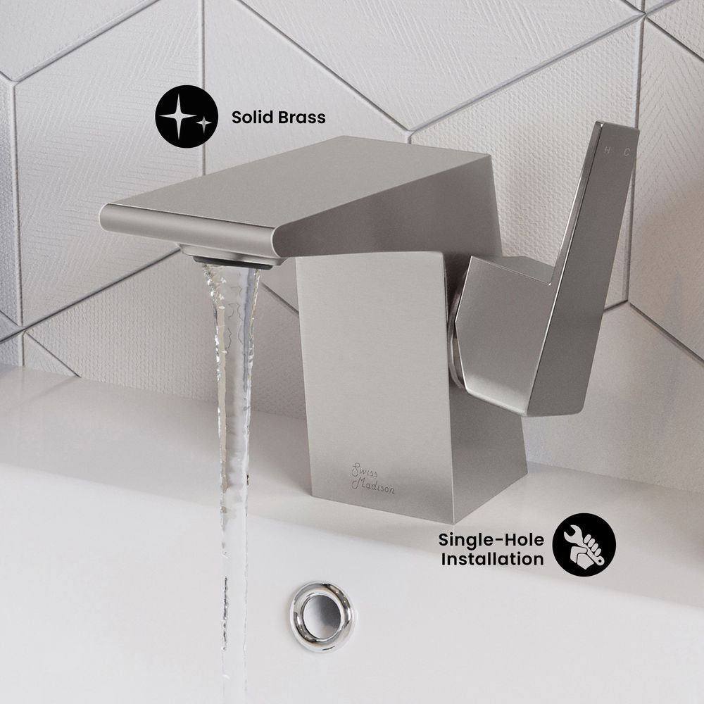 Carre Single Hole, Single-Handle, Bathroom Faucet in Brushed Nickel