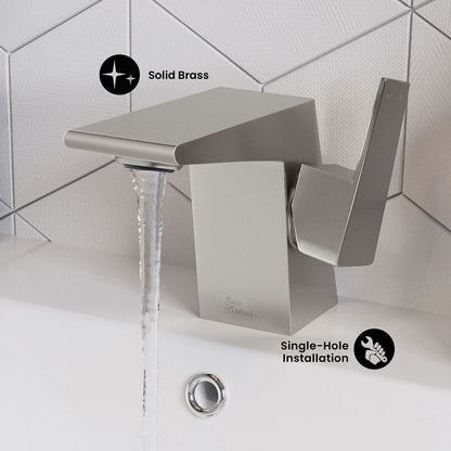 Carre Single Hole, Single-Handle, Bathroom Faucet in Brushed Nickel