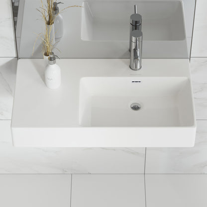 St. Tropez 30" Rectangle Wall-Mounted Sink with Right Side Faucet Mount