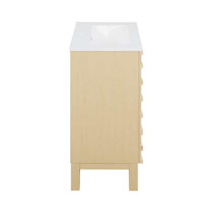 Cascade 30" Freestanding Bathroom Vanity in Natural Oak with Sink Top