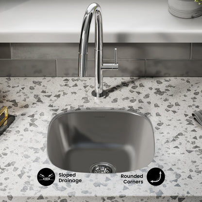 Toulouse 16 x 16 Stainless Steel, Single Basin, Undermount Kitchen Sink