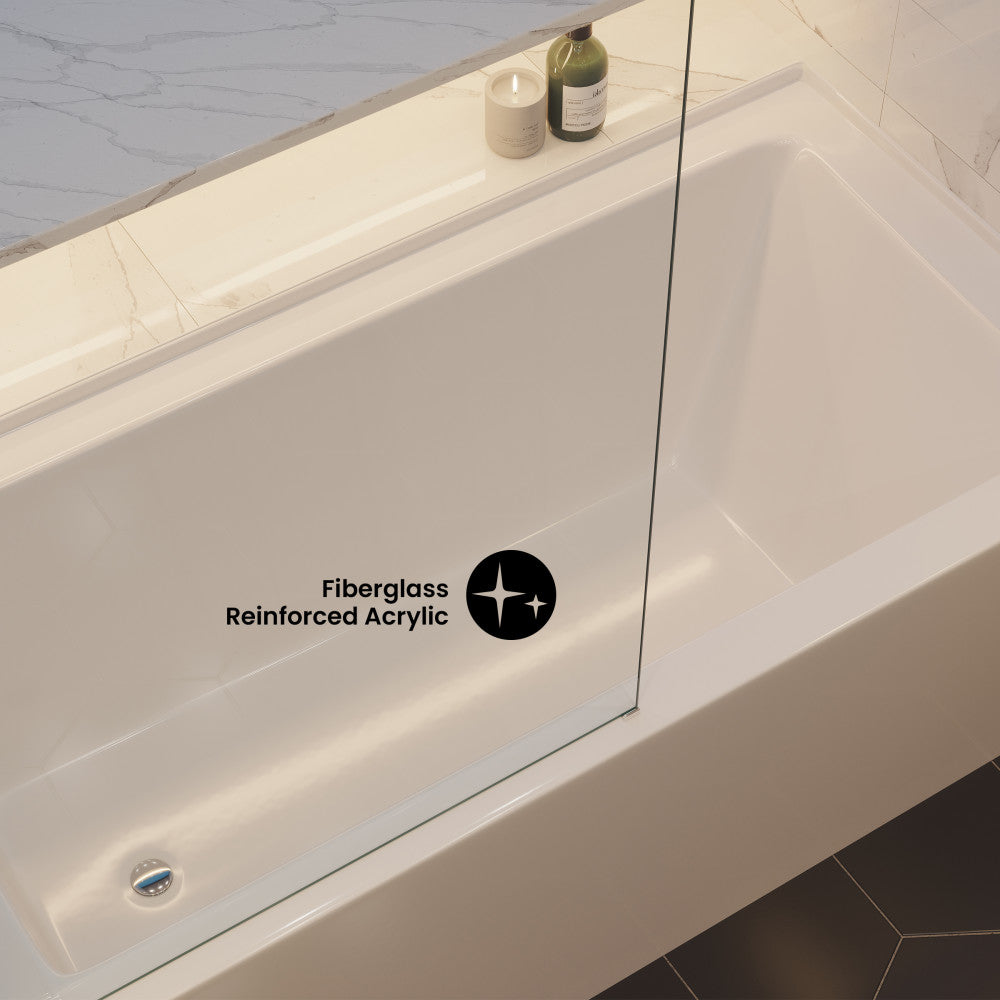 Voltaire 60" x 30" Left Drain Skirted Soaking Bathtub with Apron ADA Height in Glossy White (11 - Pack)