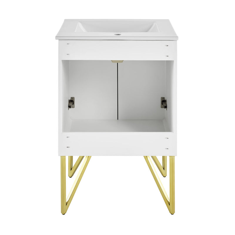 Annecy 24" Freestanding Bathroom Vanity in Galaxy White with Sink Top
