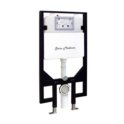 St. Tropez Wall-Hung Toilet Bundle 0.8/1.6 GPF Dual Flush in Glossy White with Brass Flush Plate