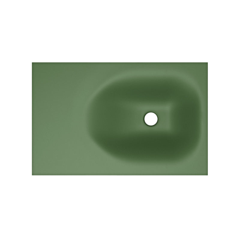 Lisse 24" Rectangle Concrete Wall-Mount Bathroom Sink in Royal Green with Matte Black Frame