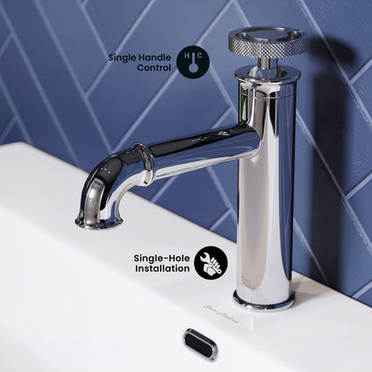Avallon Single Hole, Single-Handle Wheel, Bathroom Faucet in Chrome