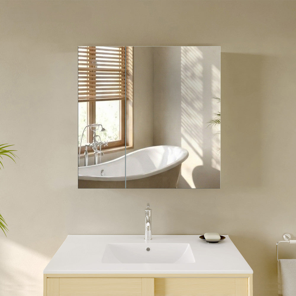 Cache 30 x 30 Rectangle Recessed/Wall Mount Medicine Cabinet with Mirrored Sides