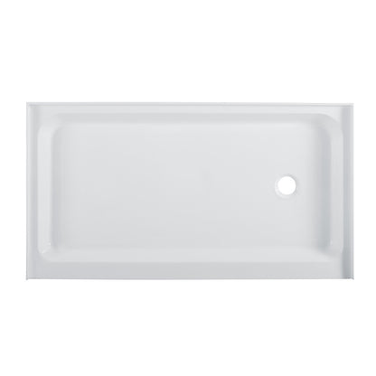 Voltaire 60" x 36" Acrylic White Single-Threshold, Right-Hand Drain, Shower Base