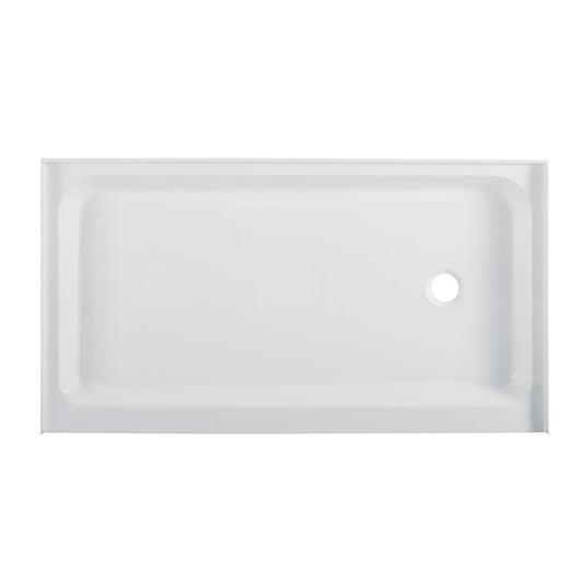 Voltaire 60" x 36" Acrylic White Single-Threshold, Right-Hand Drain, Shower Base