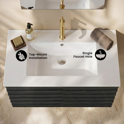 36 Ceramic Vanity Sink Top