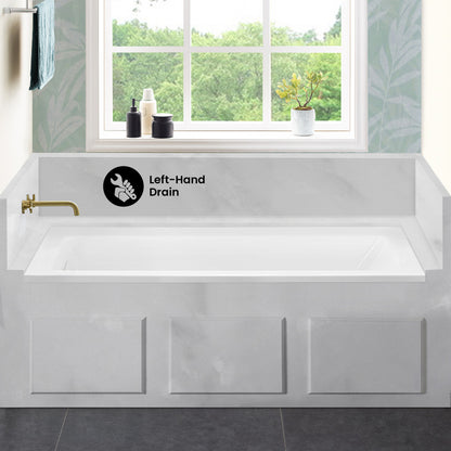 Voltaire 60 x 30 Left Drain Soaking Alcove Bathtub in Glossy White with Integrated Overflow, Drain Included
