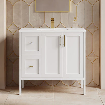 Forme 36" Modular Freestanding Bathroom Vanity with Sink Top in White
