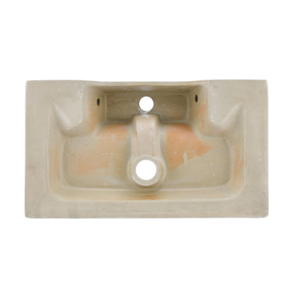 Claire 22" Rectangle Wall-Mount Bathroom Sink in White Marble