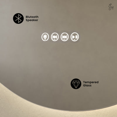 Aura 24" x 36" Pill Shaped LED Anti-Fog Smart Mirror with Bluetooth