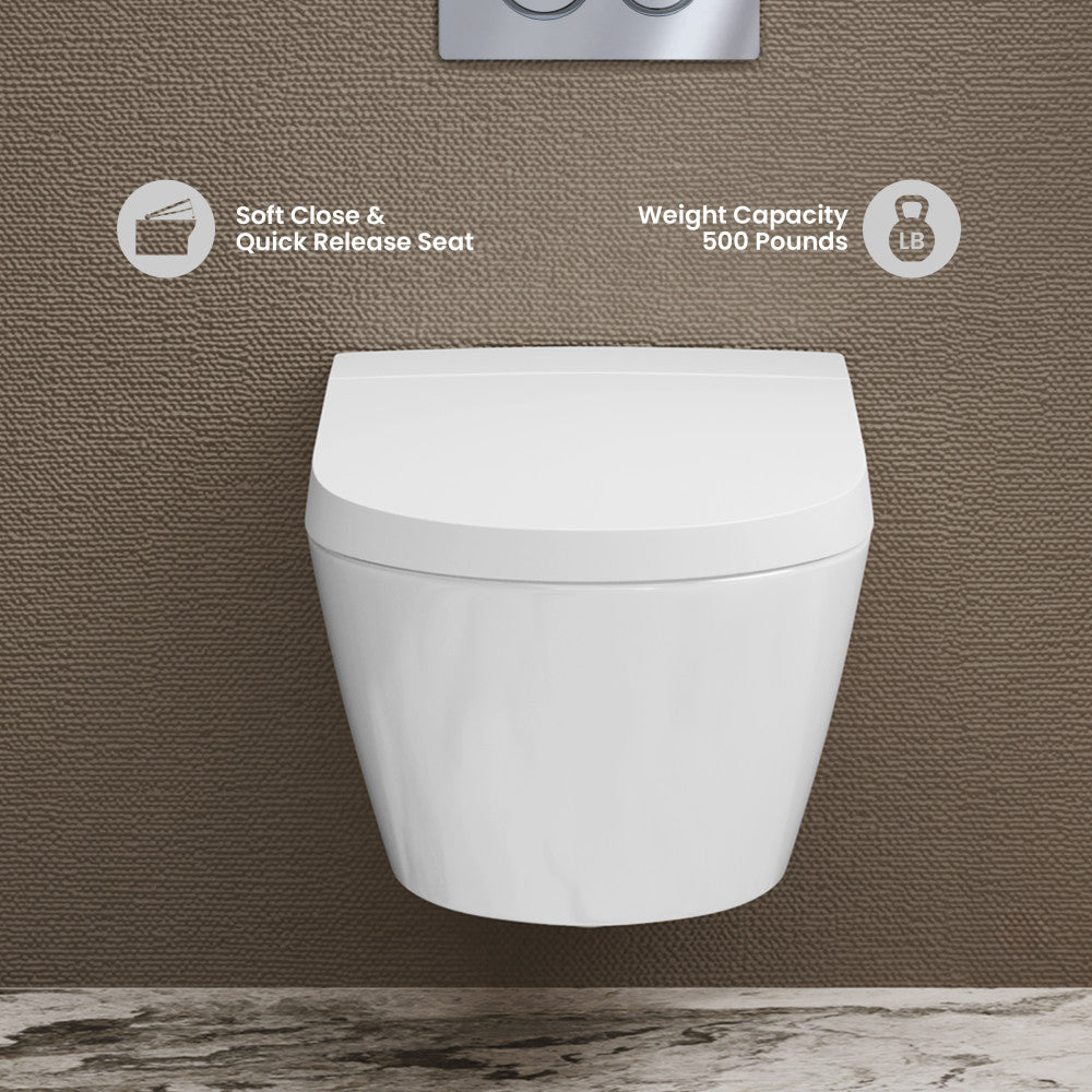 Pur Smart Wall-Hung Toilet with Bidet Bundle with Square Chrome Actuator