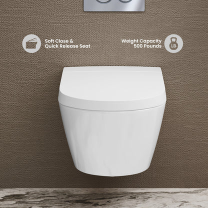 Pur Smart Wall-Hung Toilet with Bidet Bundle with Square Chrome Actuator