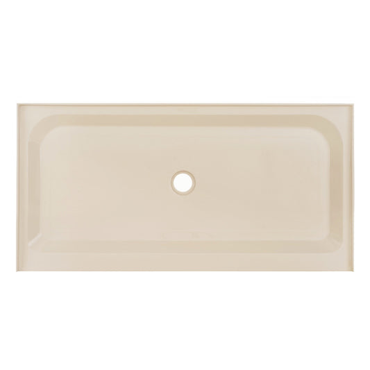 Voltaire 60" x 30" Single-Threshold, Center Drain, Shower Base in Biscuit
