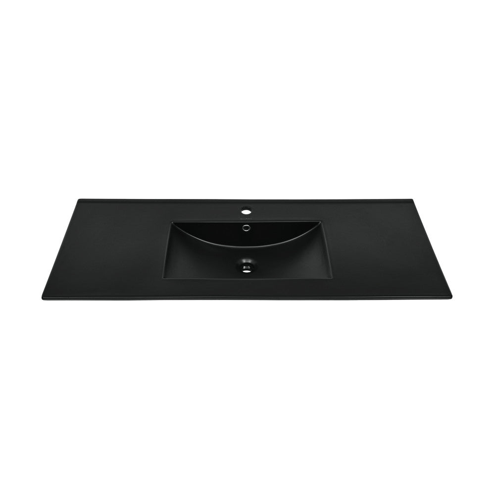 48" Vanity Sink Top in Glossy Black