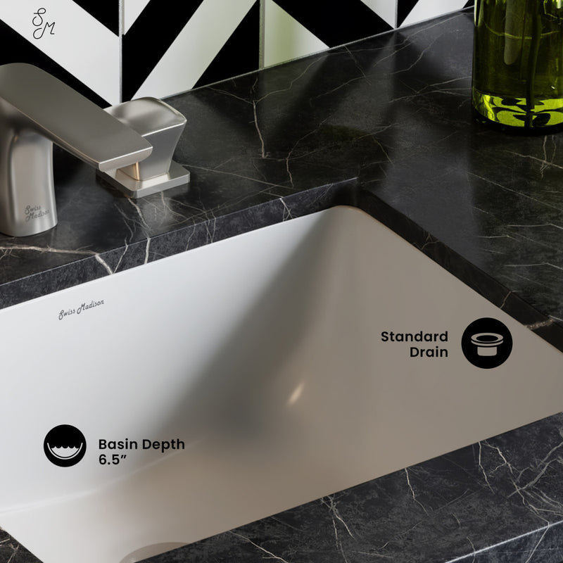 Plaisir 18.5 Rectangular Under-Mount Bathroom Sink