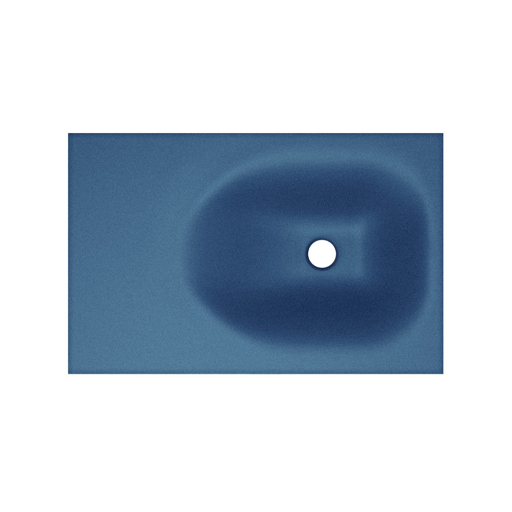 Lisse 24" Rectangle Concrete Wall-Mount Bathroom Sink in Royal Blue with Matte Black Frame