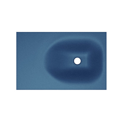 Lisse 24" Rectangle Concrete Wall-Mount Bathroom Sink in Royal Blue with Matte Black Frame