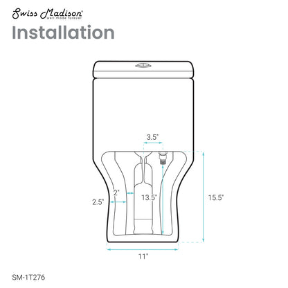 Carre One-Piece Square Toilet Dual-Flush 1.1/1.6 gpf with 10" Rough-In