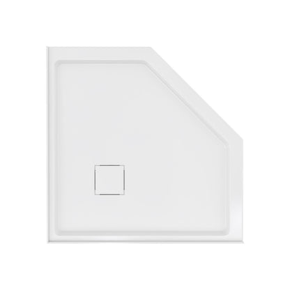 Marquette 36" x 36" Neo-Angle Single-Threshold Shower Pan Base with Center Drain in Glossy White