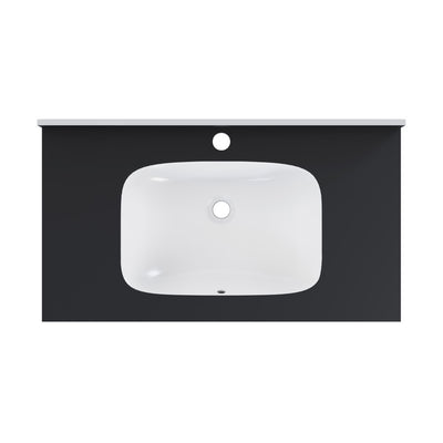 Avancer 36'' Wall Mount Sink In Black Marquina
