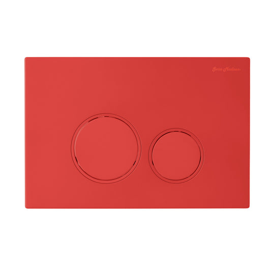 Monaco Wall Mount Dual Flush Actuator Plate with Round Push Buttons in Matte Red