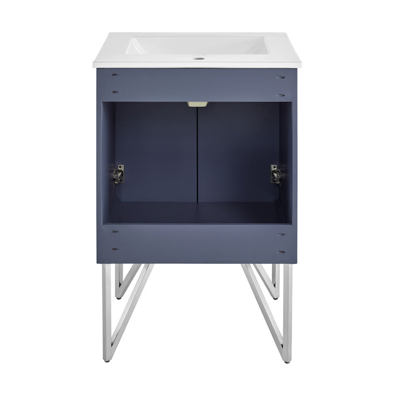 Annecy 24" Freestanding Bathroom Vanity in Purple with Sink Top