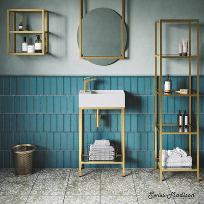 Pierre 16"x20"x10" Wall-Mounted Linen Cabinet in Brushed Gold